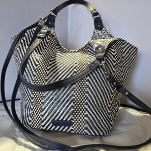 Sakroots Navy and Cream Patterned Crossbody Bag